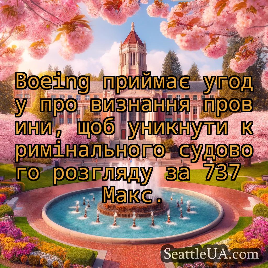 новини Сіетла Boeing приймає угоду про визнання