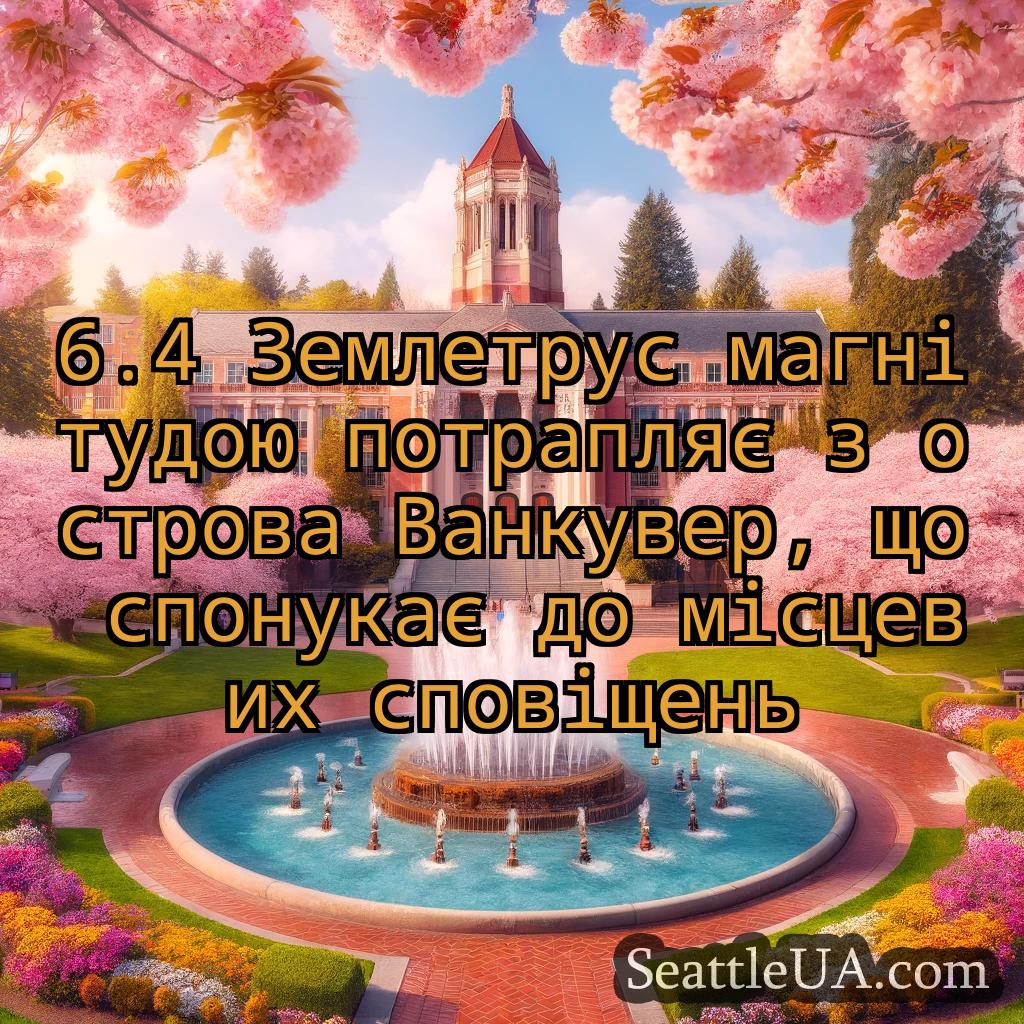новини Сіетла 6.4 Землетрус магнітудою потрапляє