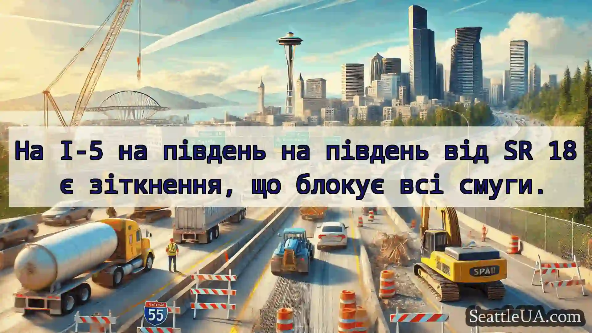 Транспортні новини Сіетла На I-5 на південь на південь від