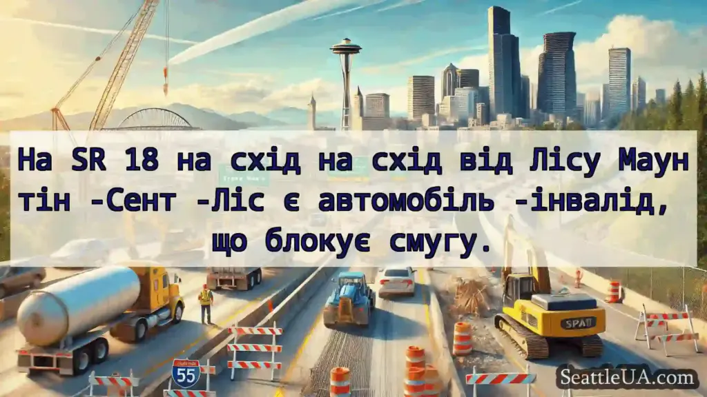 Транспортні новини Сіетла На SR 18 на схід на схід від Лісу
