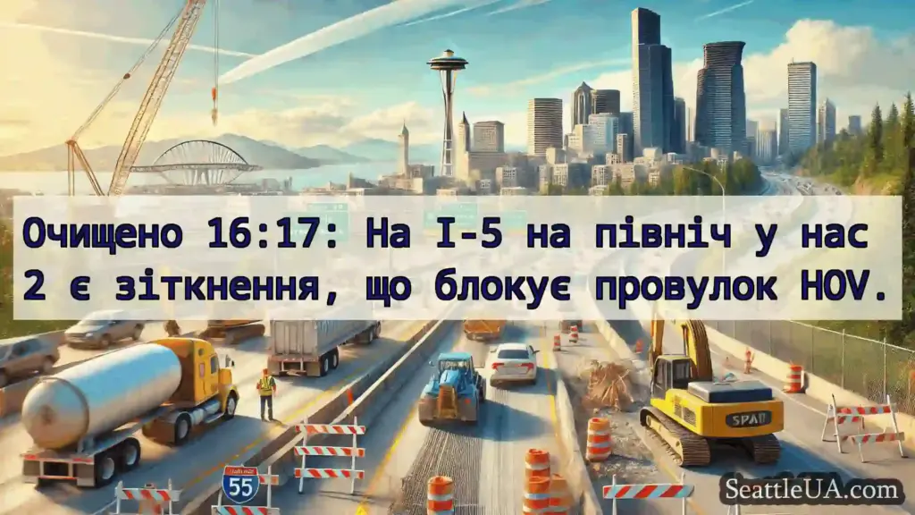 Транспортні новини Сіетла Очищено 16:17: На I-5 на північ у