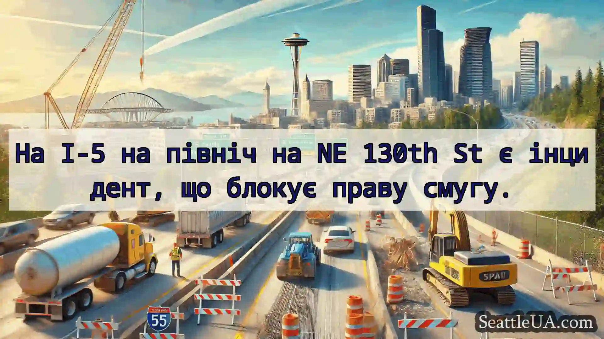 Транспортні новини Сіетла На I-5 на північ на NE 130th St є