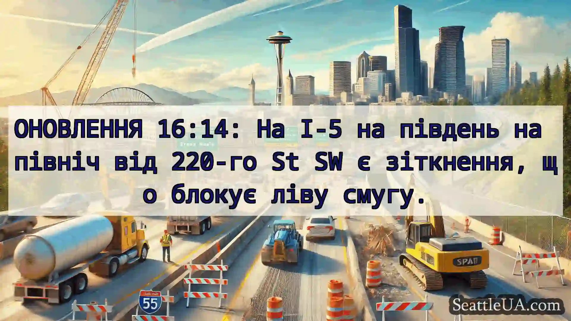 Транспортні новини Сіетла ОНОВЛЕННЯ 16:14: На I-5 на південь