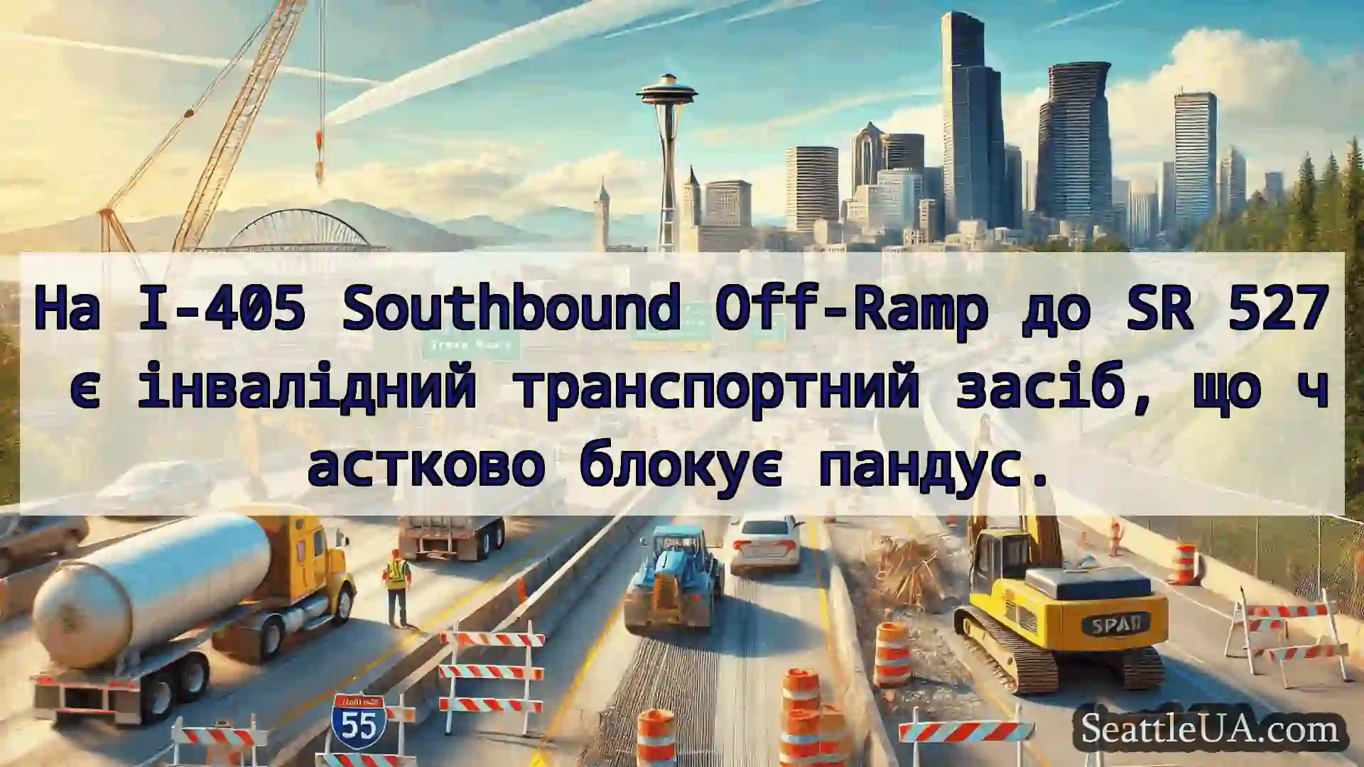 Транспортні новини Сіетла На I-405 Southbound Off-Ramp до SR