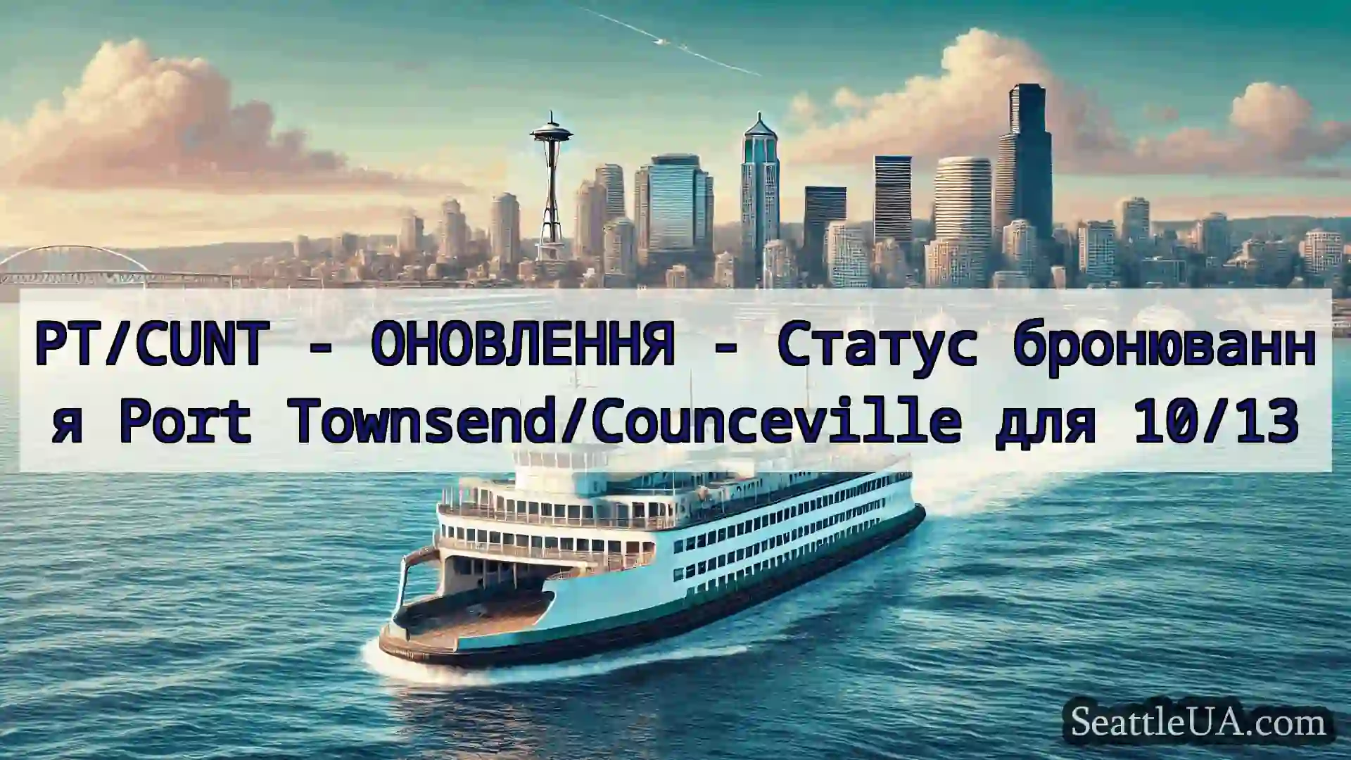 новини про пороми Сіетла PT/CUNT - ОНОВЛЕННЯ - Статус