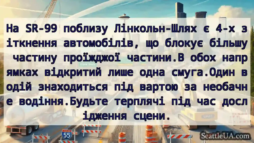 Транспортні новини Сіетла На SR-99 поблизу Лінкольн-Шлях є