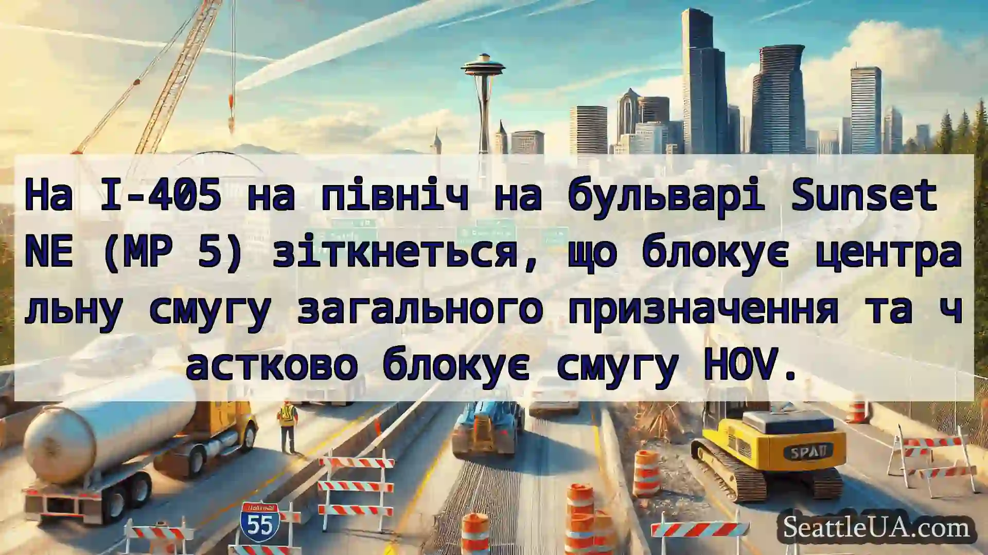 Транспортні новини Сіетла На I-405 на північ на бульварі