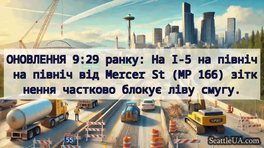 Транспортні новини Сіетла ОНОВЛЕННЯ 9:29 ранку: На I-5 на