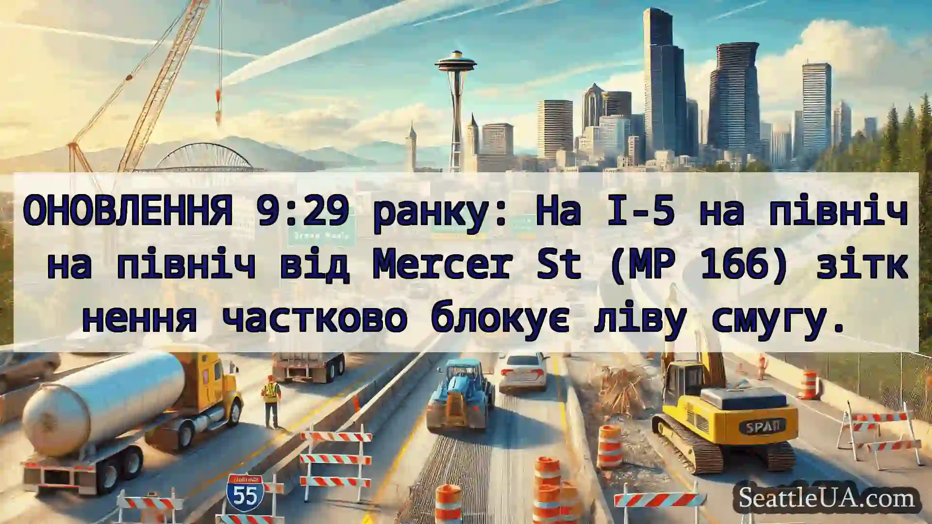 Транспортні новини Сіетла ОНОВЛЕННЯ 9:29 ранку: На I-5 на