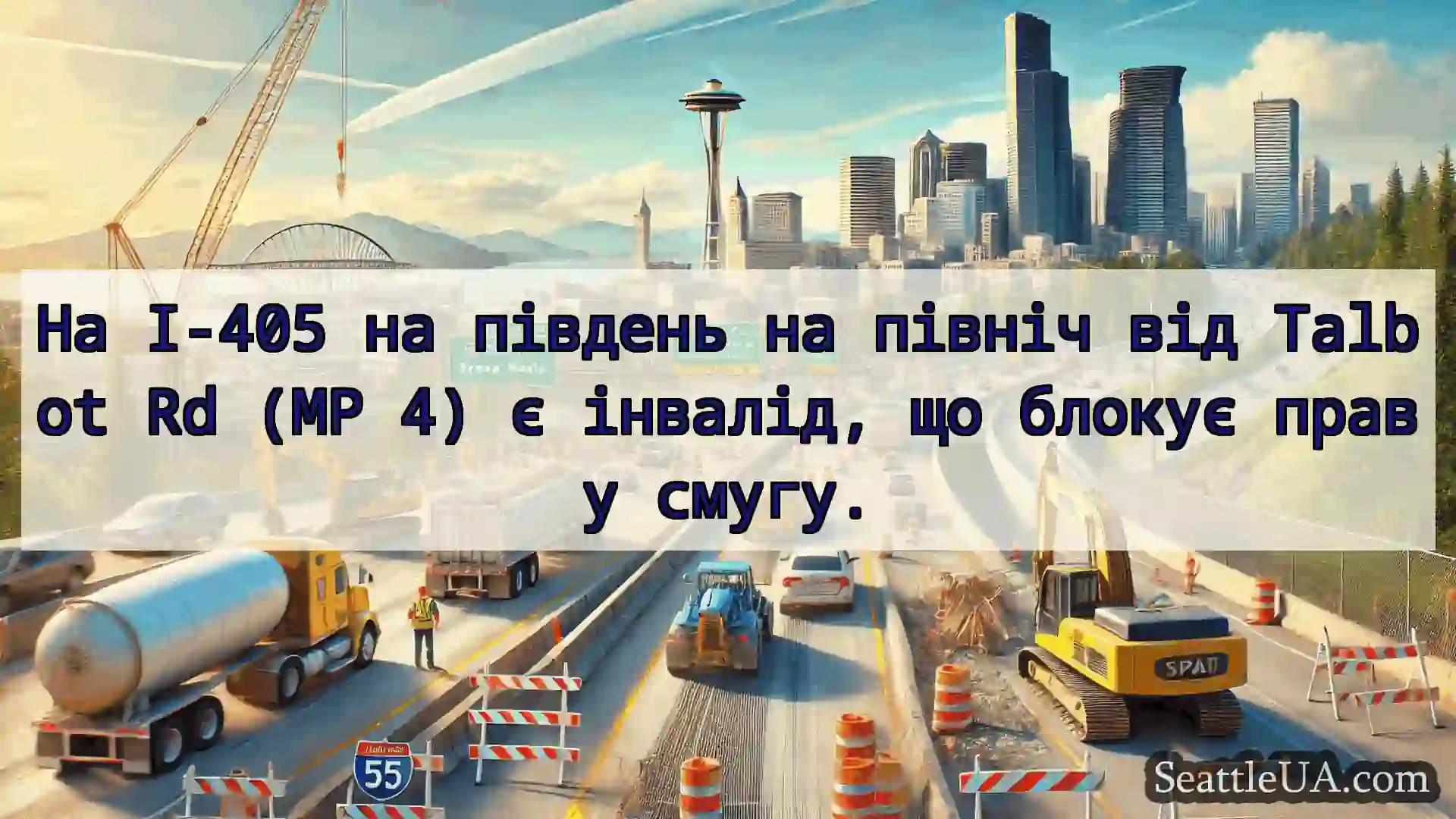 Транспортні новини Сіетла На I-405 на південь на північ від