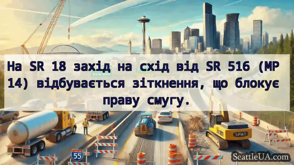 Транспортні новини Сіетла На SR 18 захід на схід від SR 516