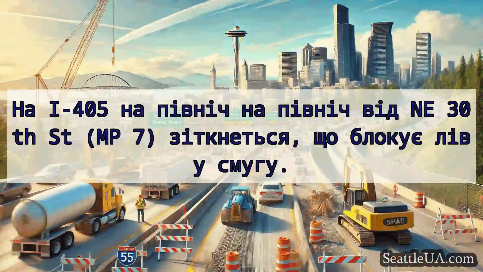 Транспортні новини Сіетла На I-405 на північ на північ від