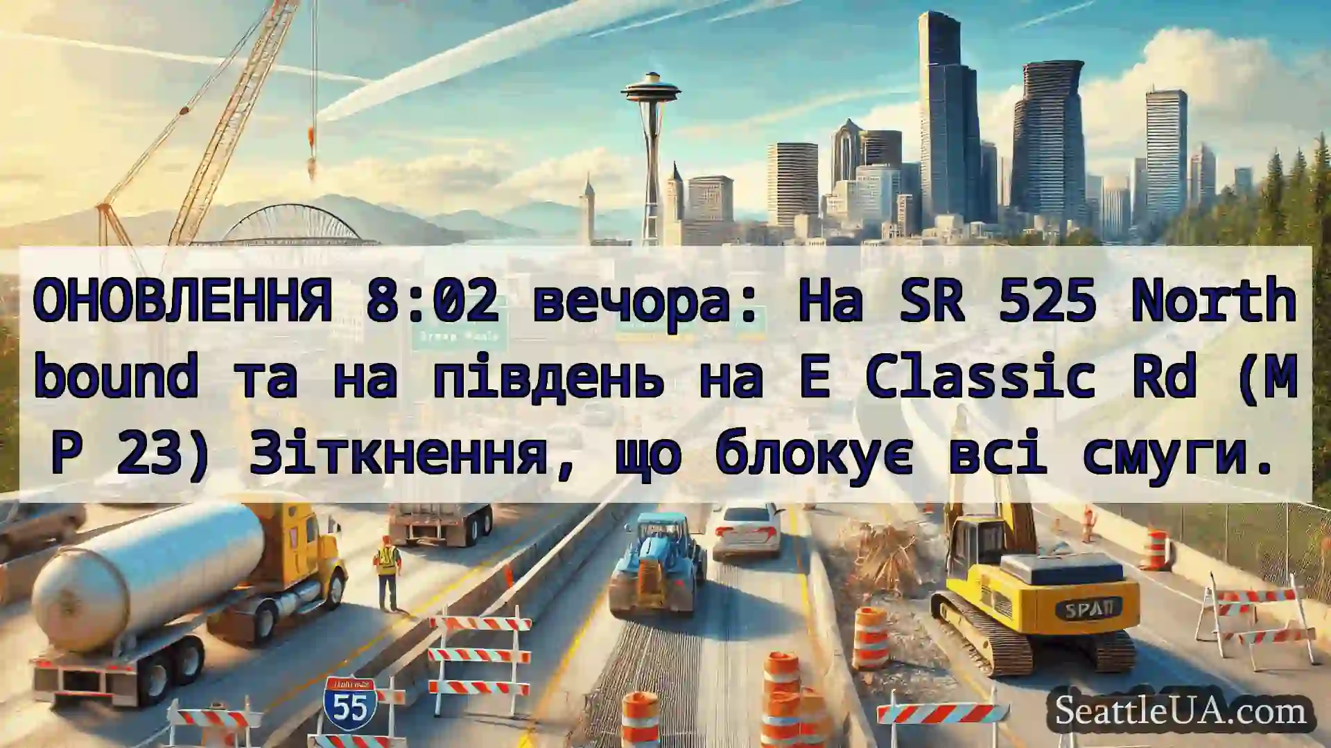 Транспортні новини Сіетла ОНОВЛЕННЯ 8:02 вечора: На SR 525