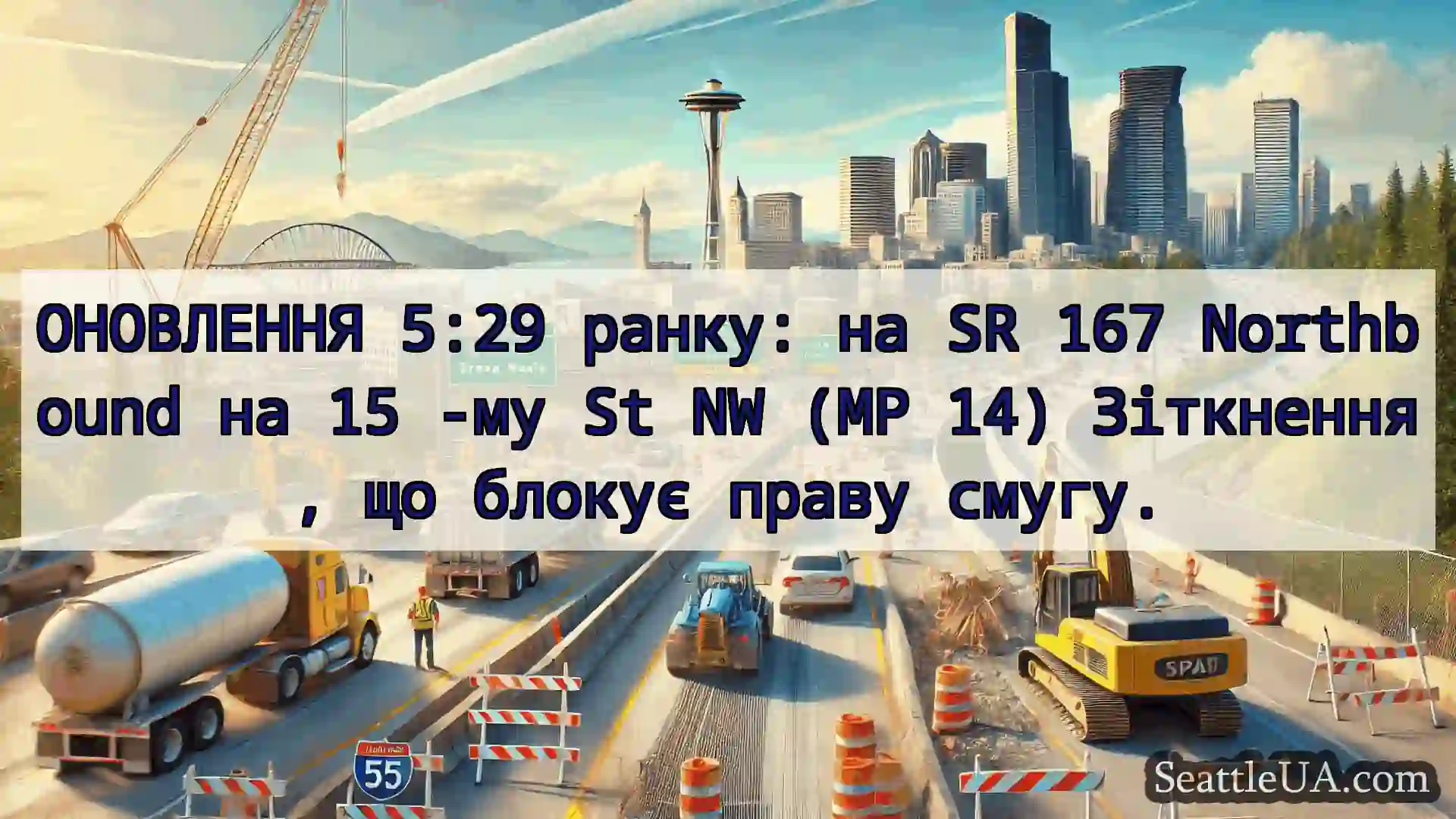 Транспортні новини Сіетла ОНОВЛЕННЯ 5:29 ранку: на SR 167