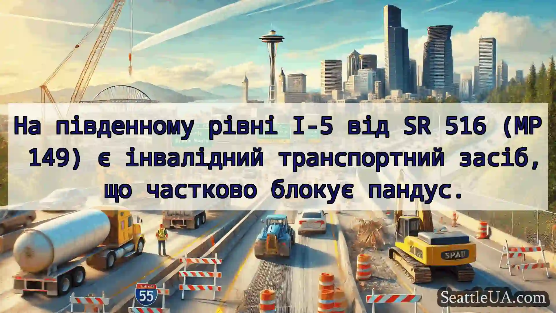 Транспортні новини Сіетла На південному рівні I-5 від SR 516
