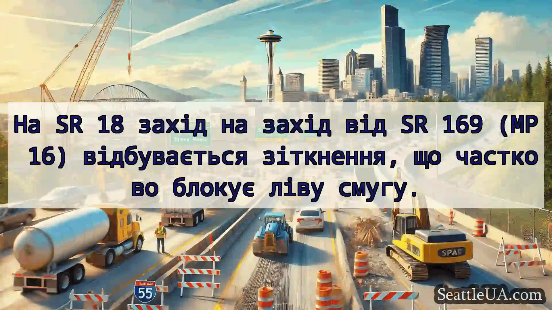 Транспортні новини Сіетла На SR 18 захід на захід від SR 169