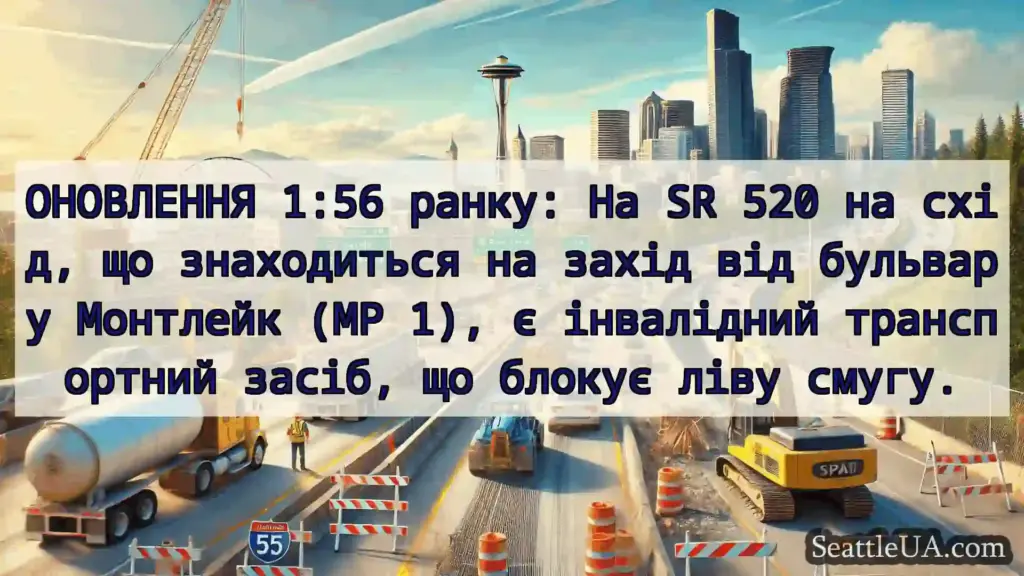 Транспортні новини Сіетла ОНОВЛЕННЯ 1:56 ранку: На SR 520 на