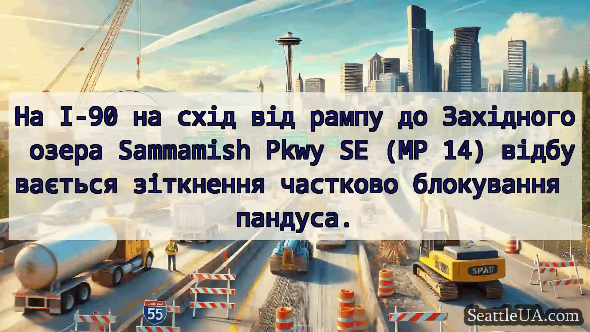 Транспортні новини Сіетла На I-90 на схід від рампу до