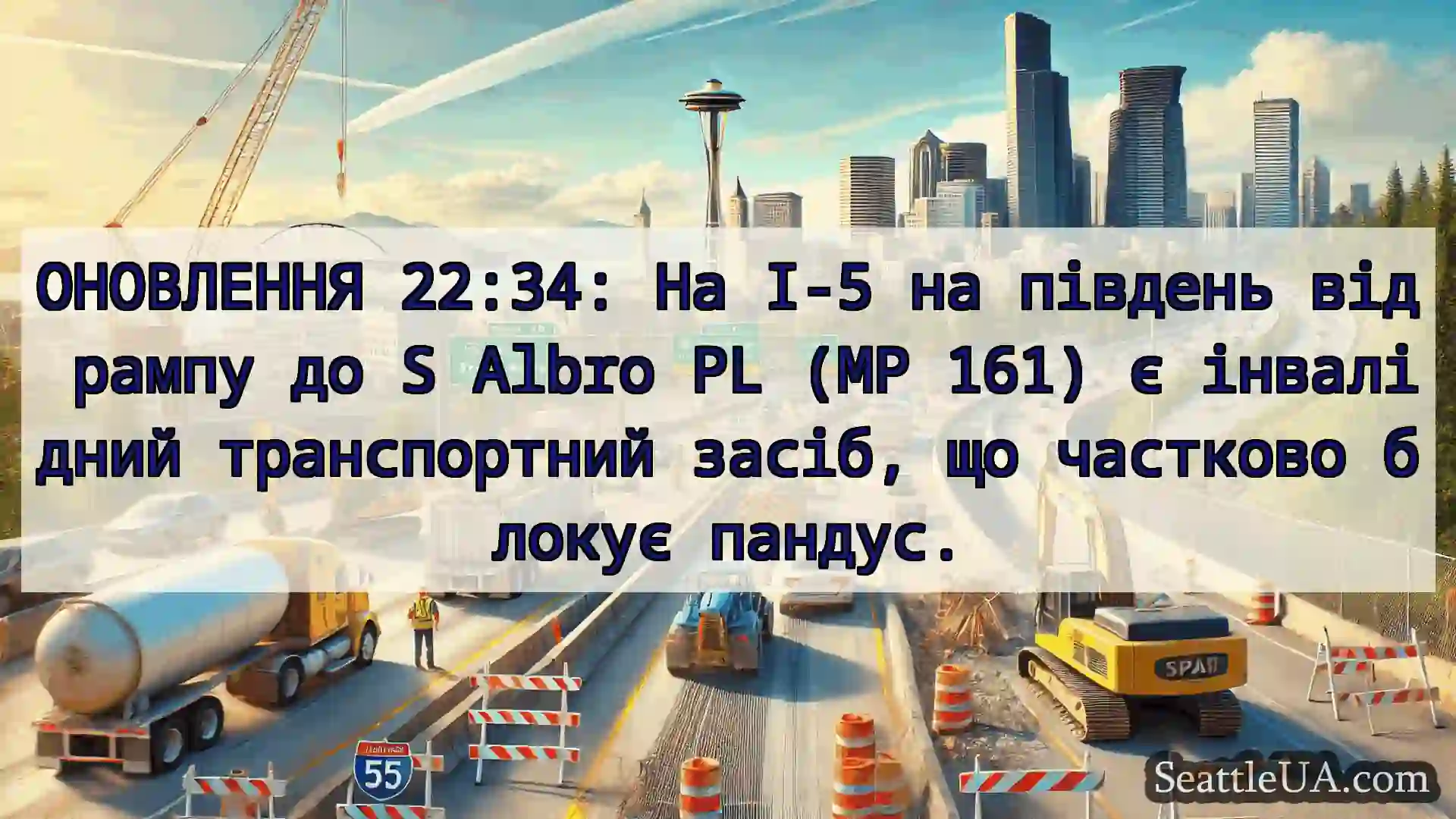 Транспортні новини Сіетла ОНОВЛЕННЯ 22:34: На I-5 на південь