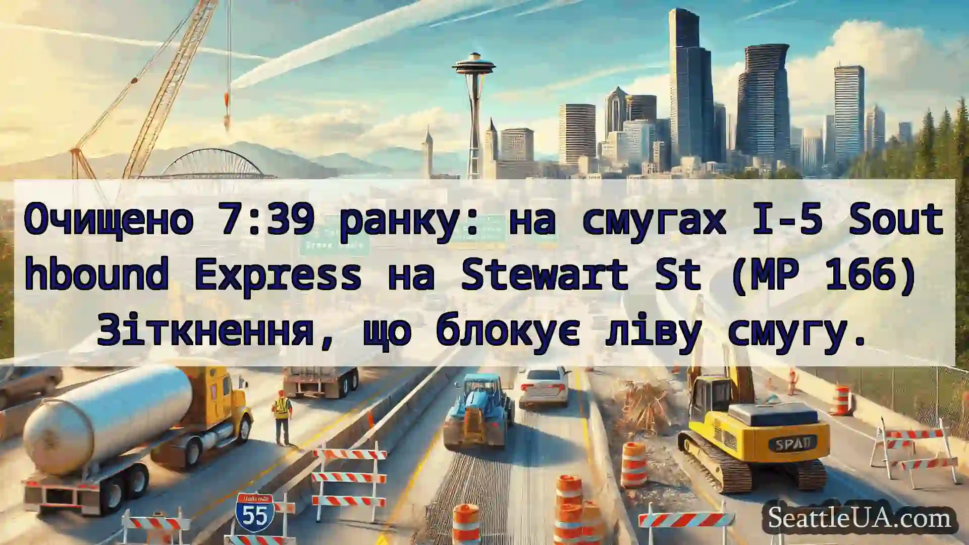 Транспортні новини Сіетла Очищено 7:39 ранку: на смугах I-5