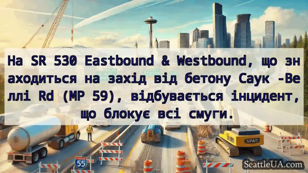 Транспортні новини Сіетла На SR 530 Eastbound & Westbound,