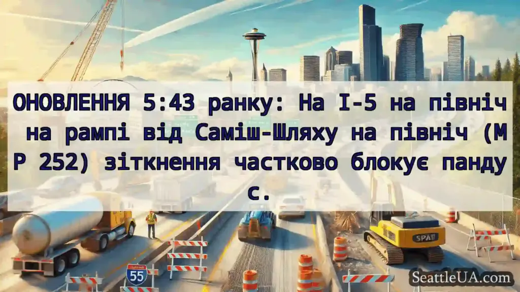 Транспортні новини Сіетла ОНОВЛЕННЯ 5:43 ранку: На I-5 на