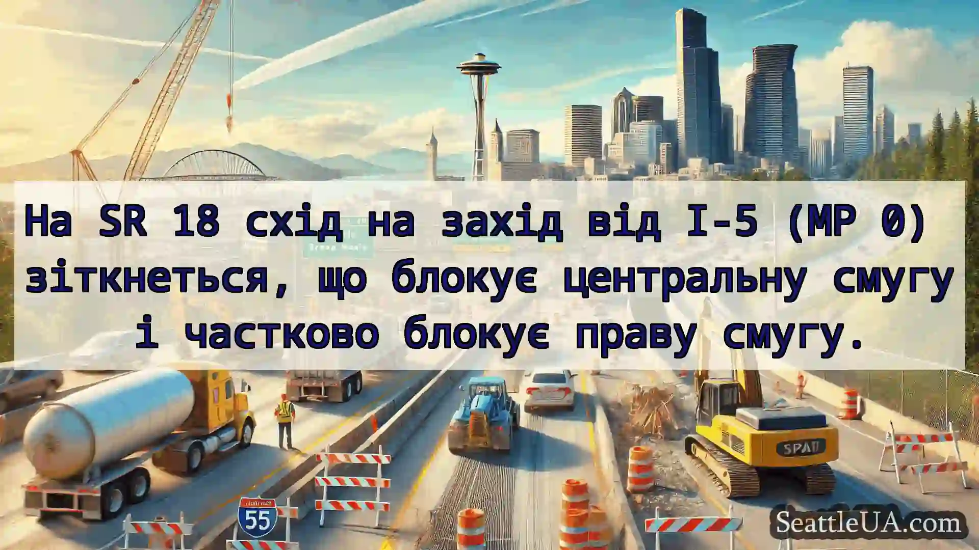 Транспортні новини Сіетла На SR 18 схід на захід від I-5 (MP