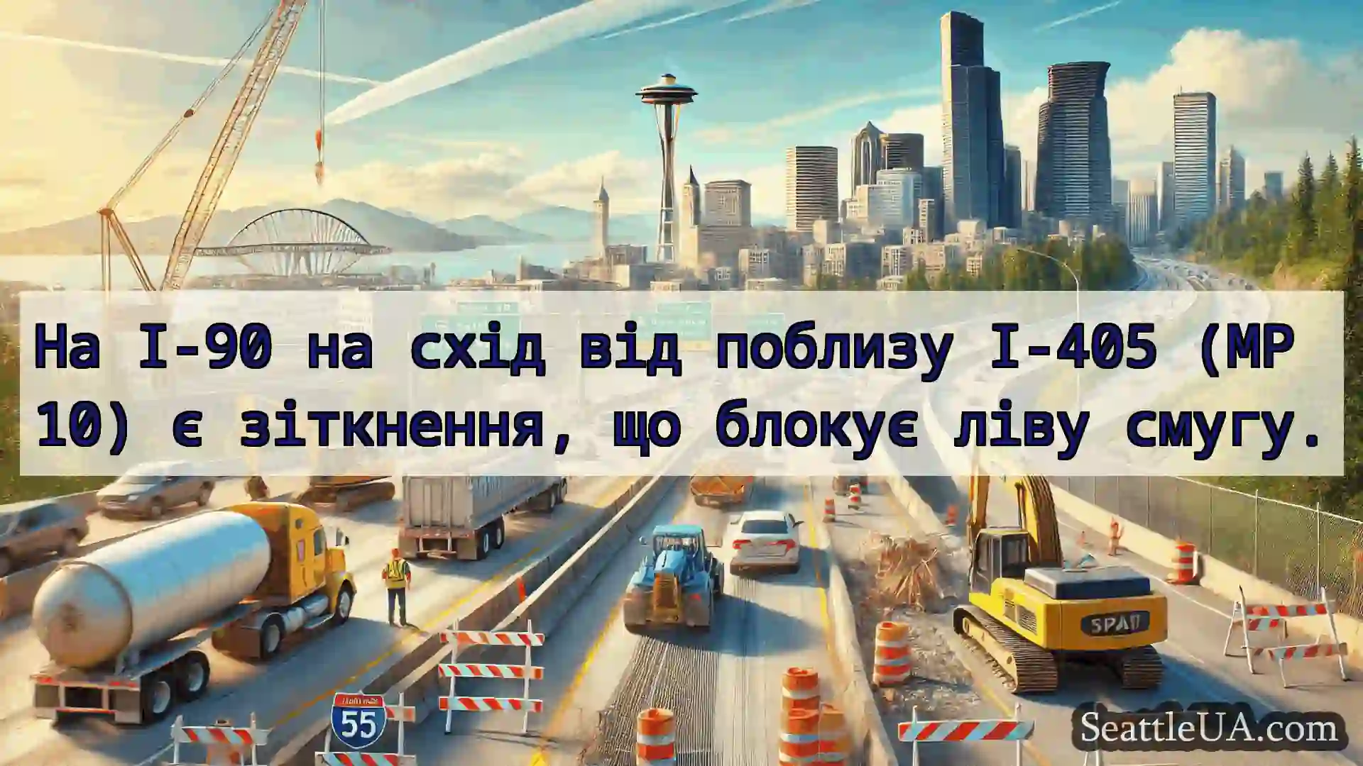 Транспортні новини Сіетла На I-90 на схід від поблизу I-405