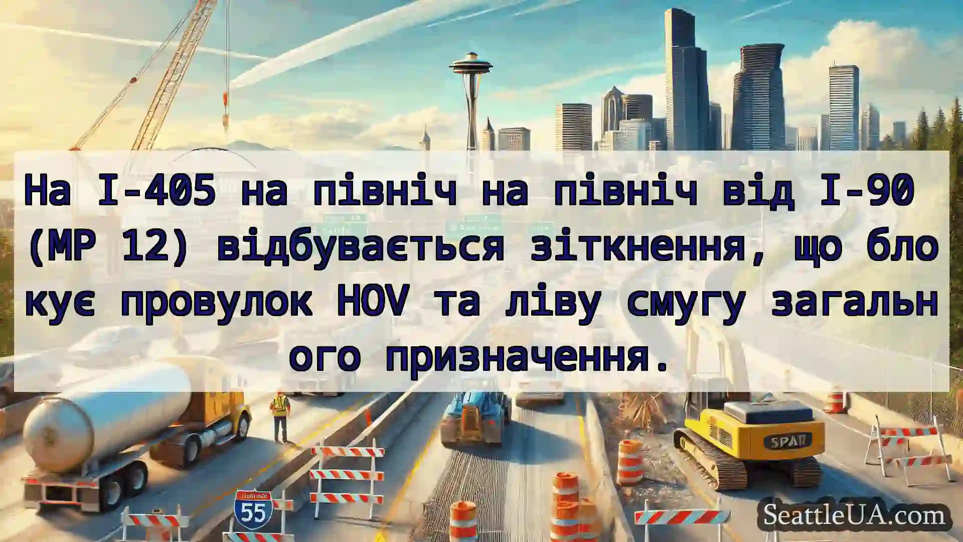 Транспортні новини Сіетла На I-405 на північ на північ від
