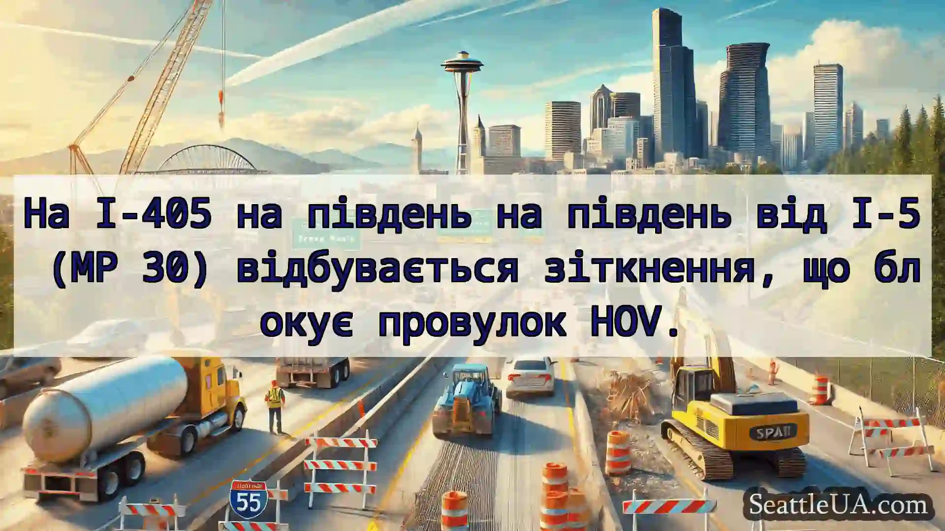 Транспортні новини Сіетла На I-405 на південь на південь від