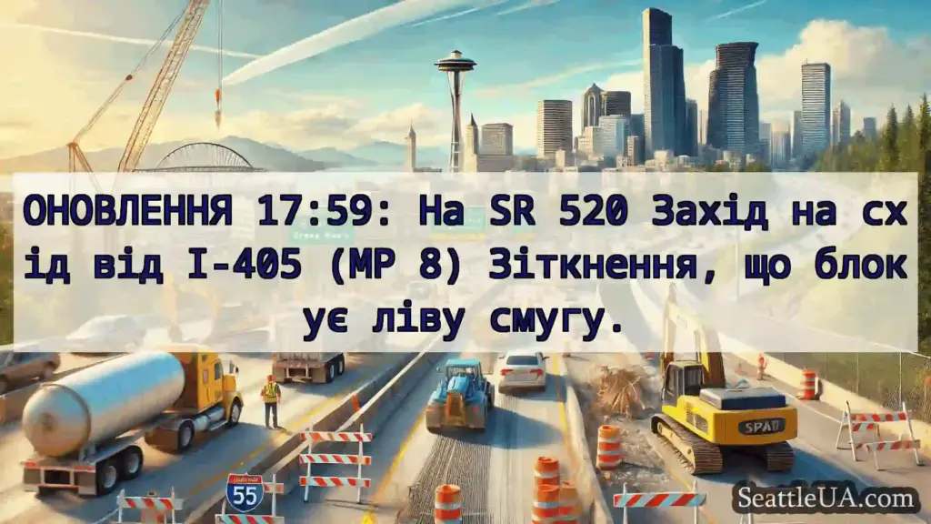 Транспортні новини Сіетла ОНОВЛЕННЯ 17:59: На SR 520 Захід