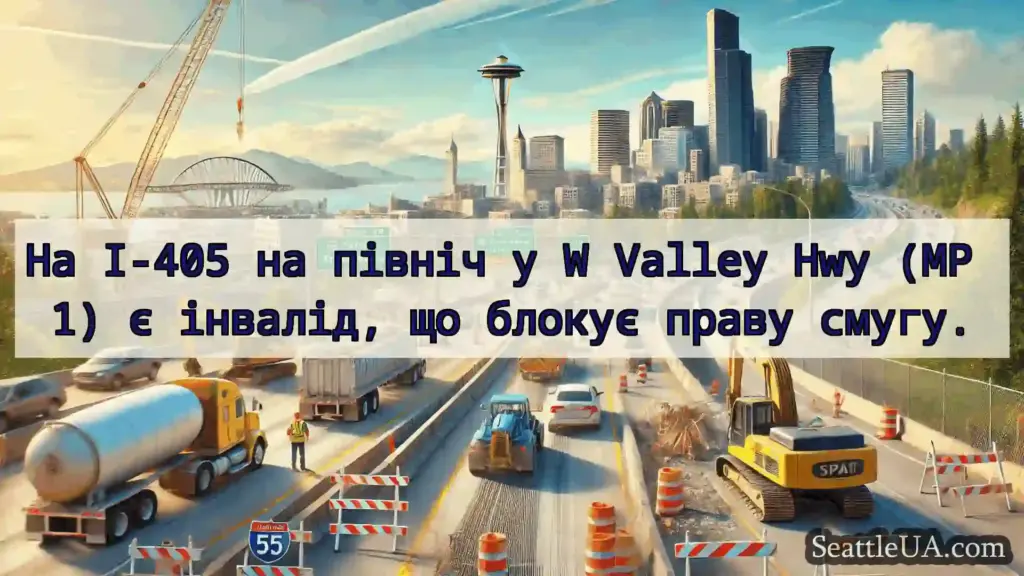Транспортні новини Сіетла На I-405 на північ у W Valley Hwy