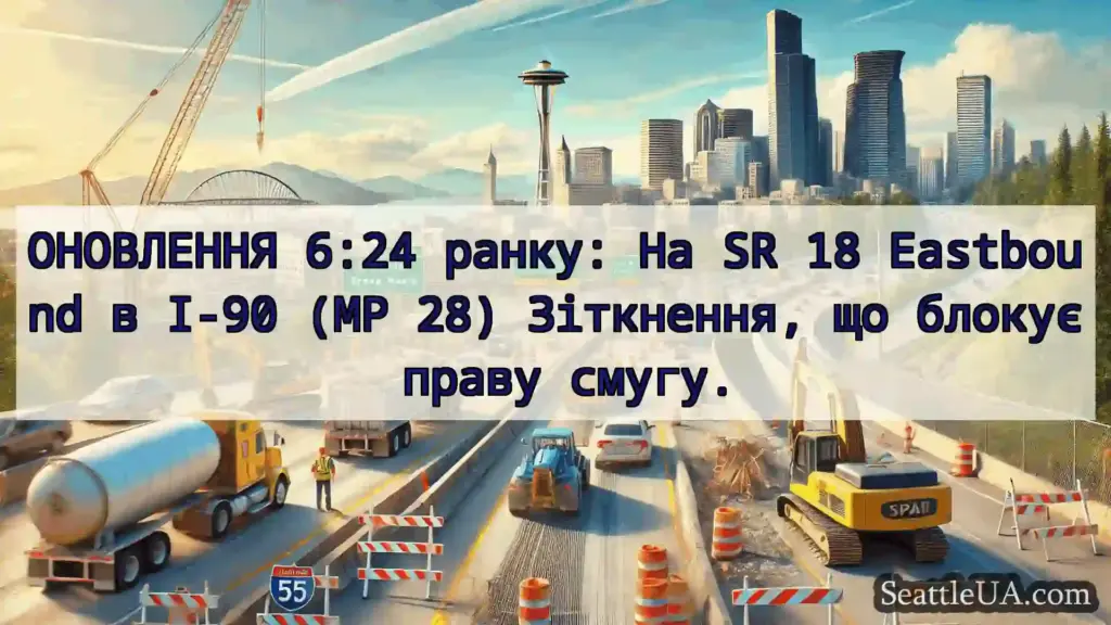 Транспортні новини Сіетла ОНОВЛЕННЯ 6:24 ранку: На SR 18