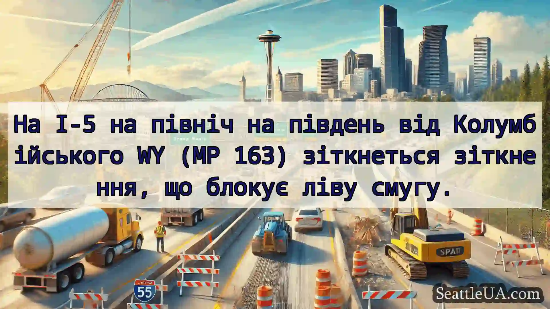 Транспортні новини Сіетла На I-5 на північ на південь від