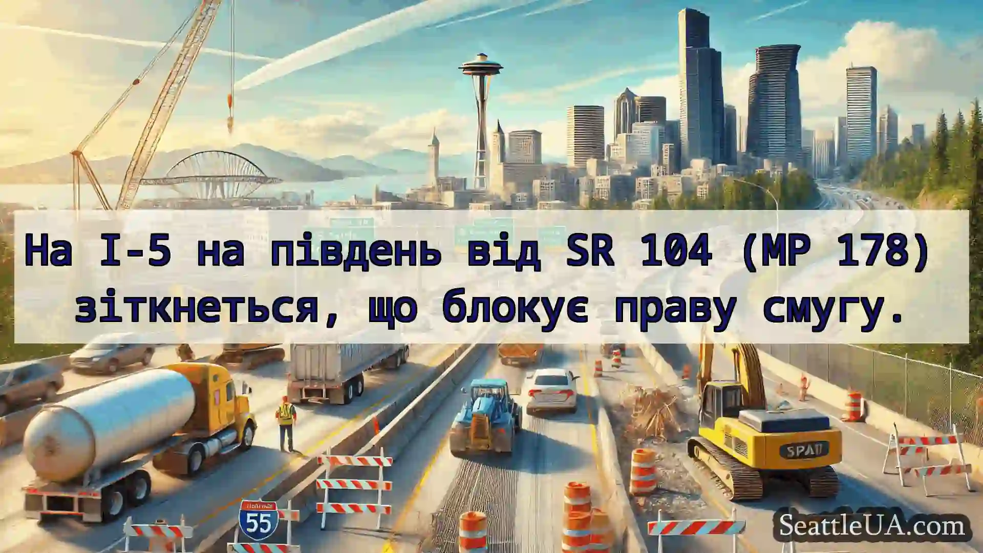 Транспортні новини Сіетла На I-5 на південь від SR 104 (MP