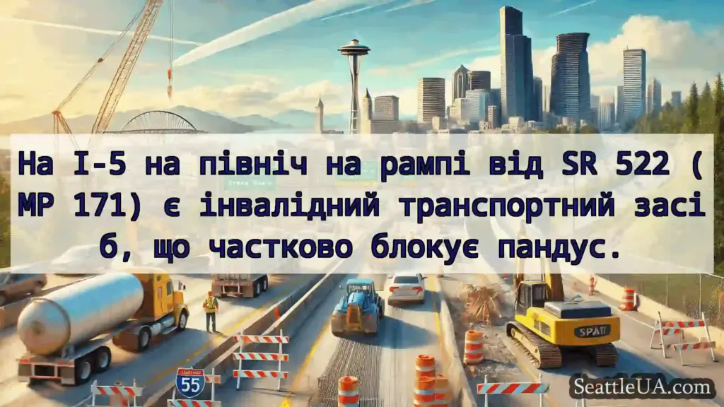 Транспортні новини Сіетла На I-5 на північ на рампі від SR