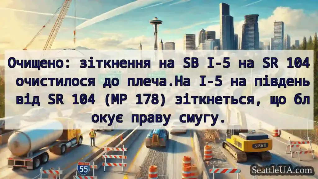 Транспортні новини Сіетла Очищено: зіткнення на SB I-5 на SR