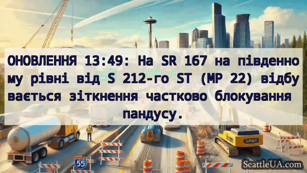 Транспортні новини Сіетла ОНОВЛЕННЯ 13:49: На SR 167 на