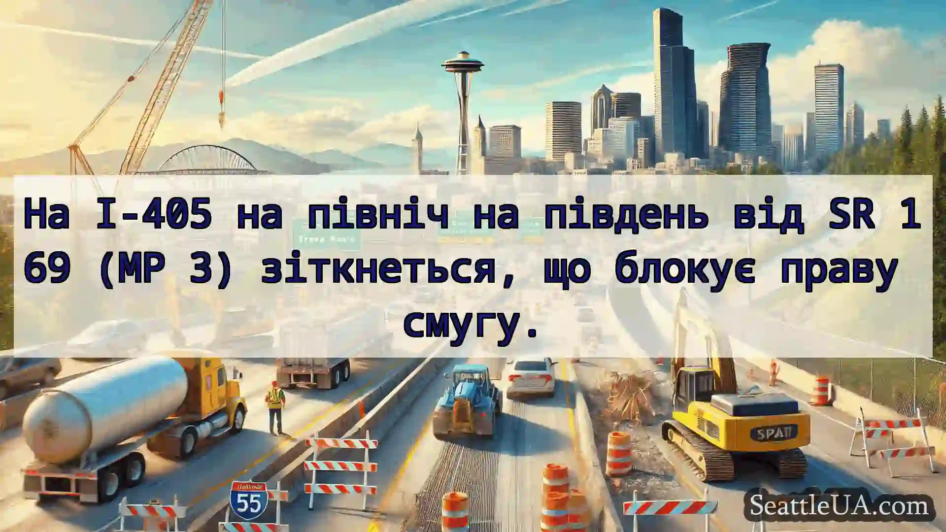 Транспортні новини Сіетла На I-405 на північ на південь від