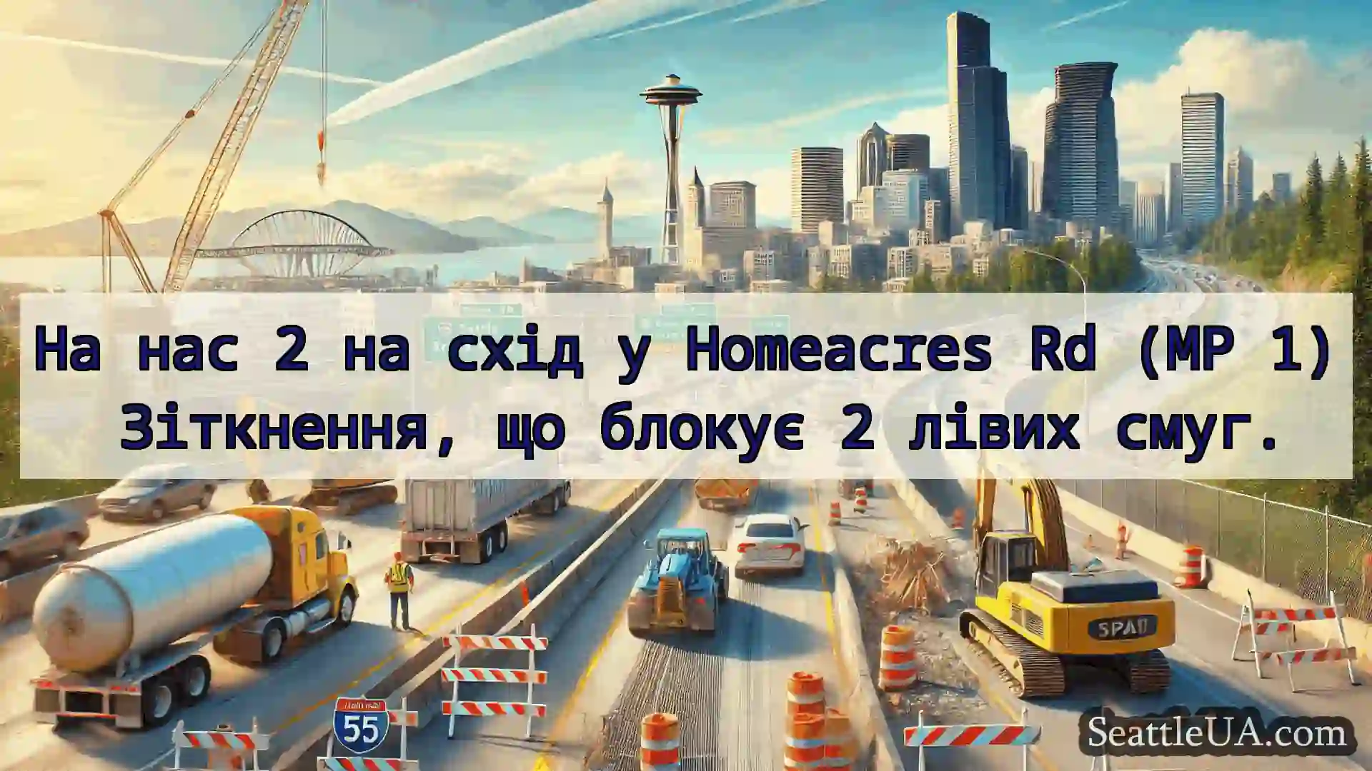 Транспортні новини Сіетла На нас 2 на схід у Homeacres Rd
