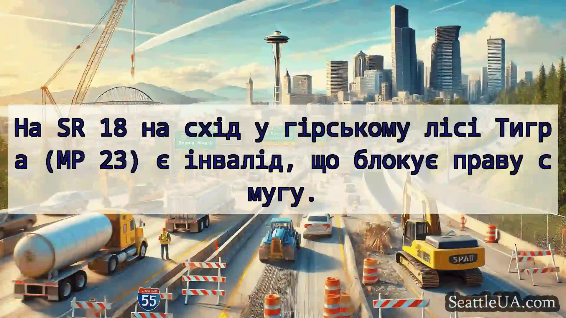 Транспортні новини Сіетла На SR 18 на схід у гірському лісі