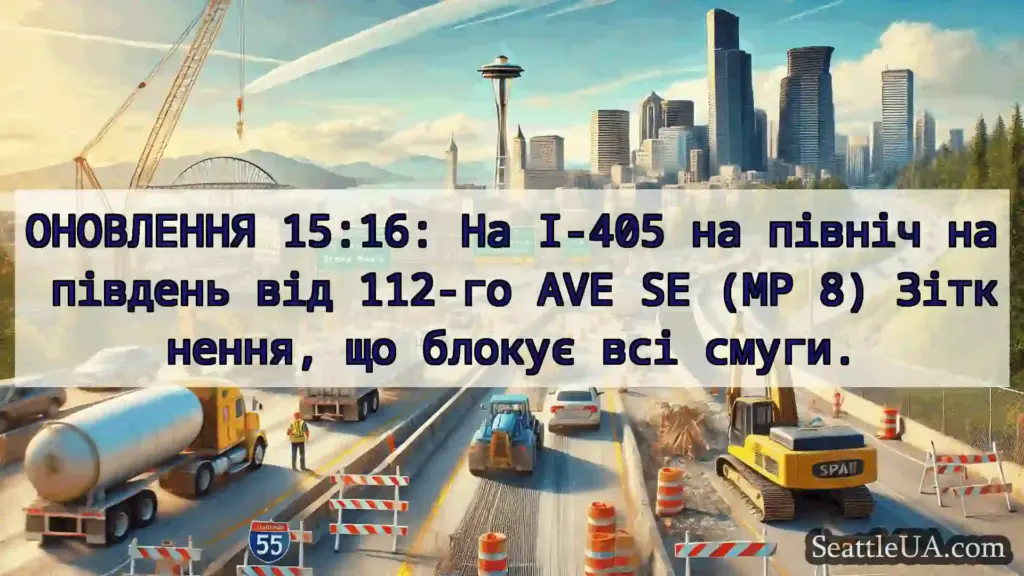Транспортні новини Сіетла ОНОВЛЕННЯ 15:16: На I-405 на