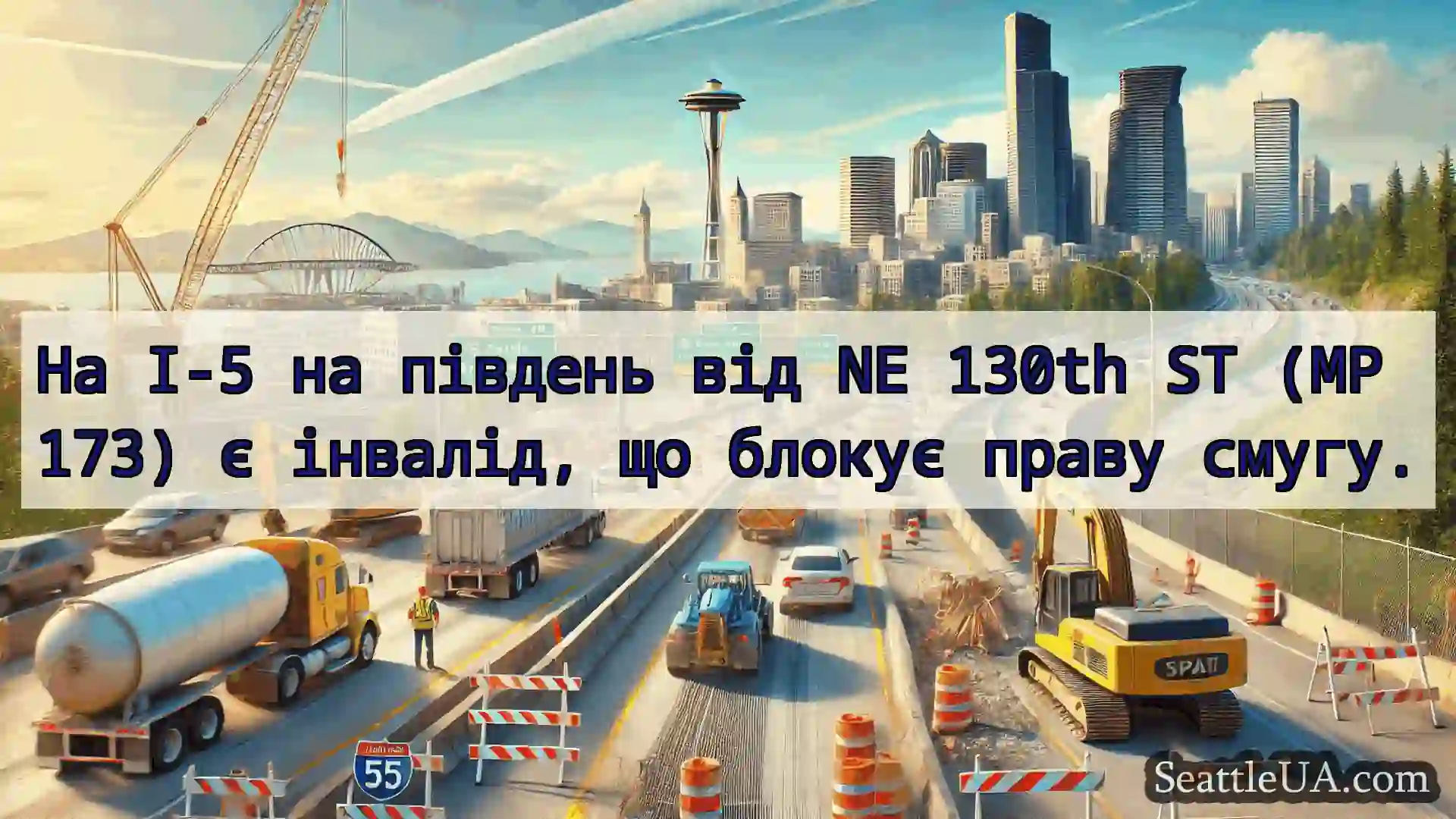 Транспортні новини Сіетла На I-5 на південь від NE 130th ST