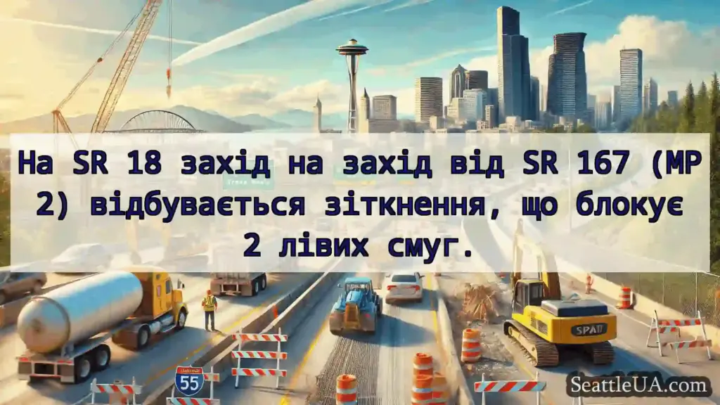 Транспортні новини Сіетла На SR 18 захід на захід від SR 167