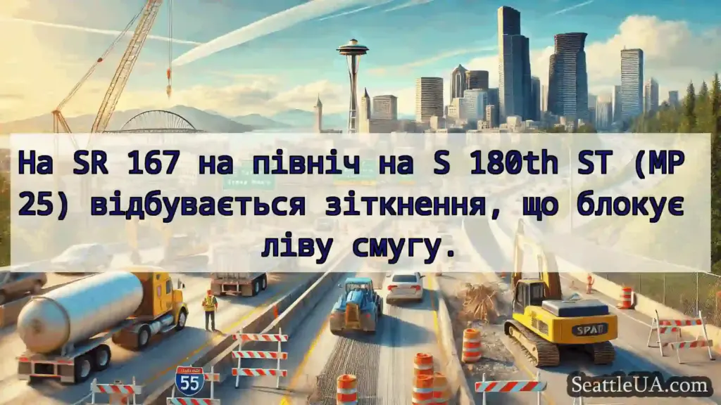 Транспортні новини Сіетла На SR 167 на північ на S 180th ST