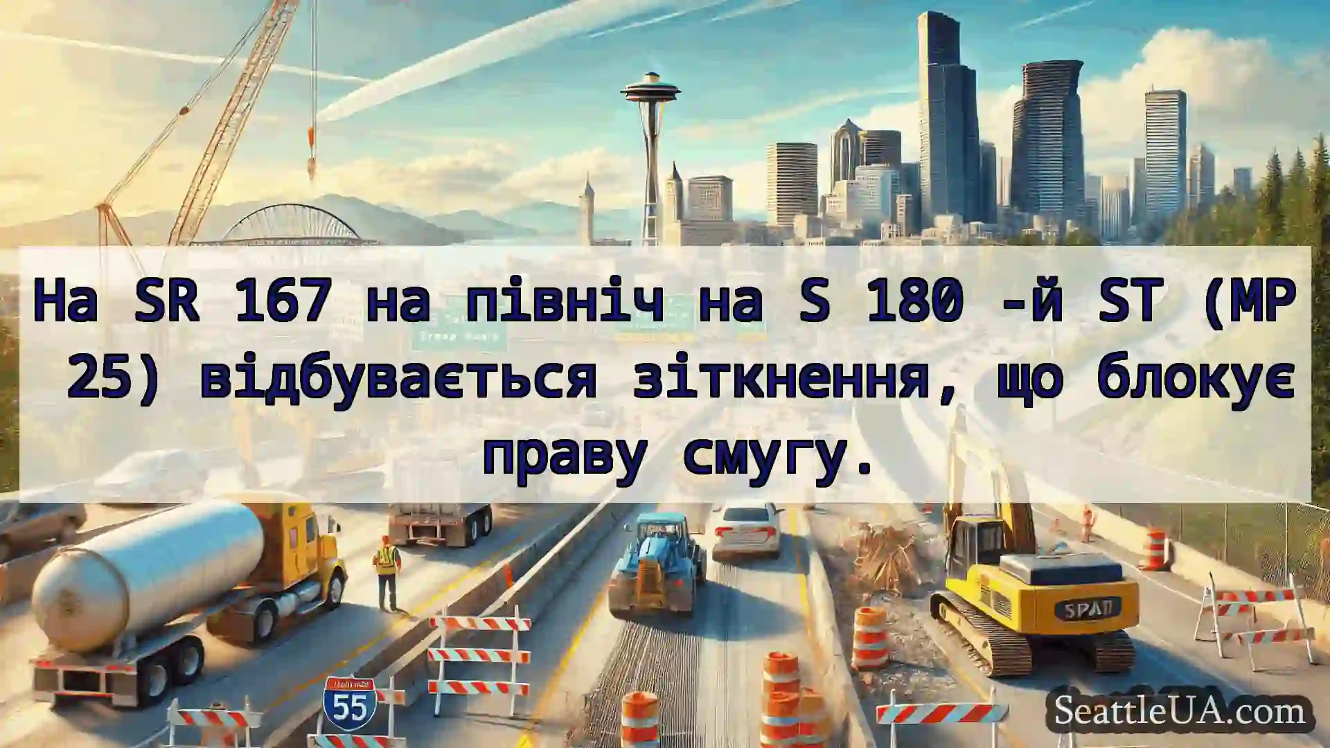 Транспортні новини Сіетла На SR 167 на північ на S 180 -й ST