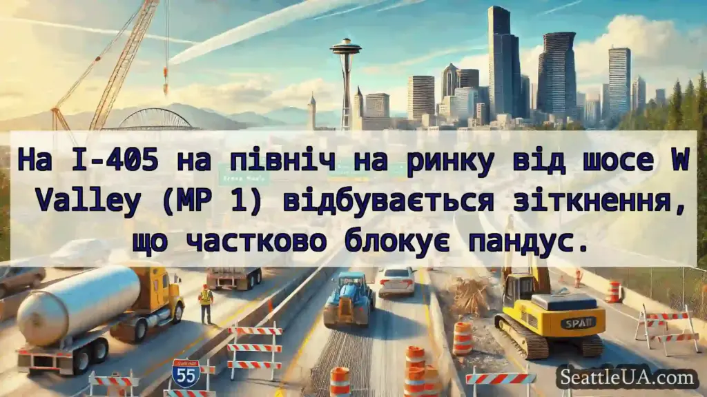 Транспортні новини Сіетла На I-405 на північ на ринку від