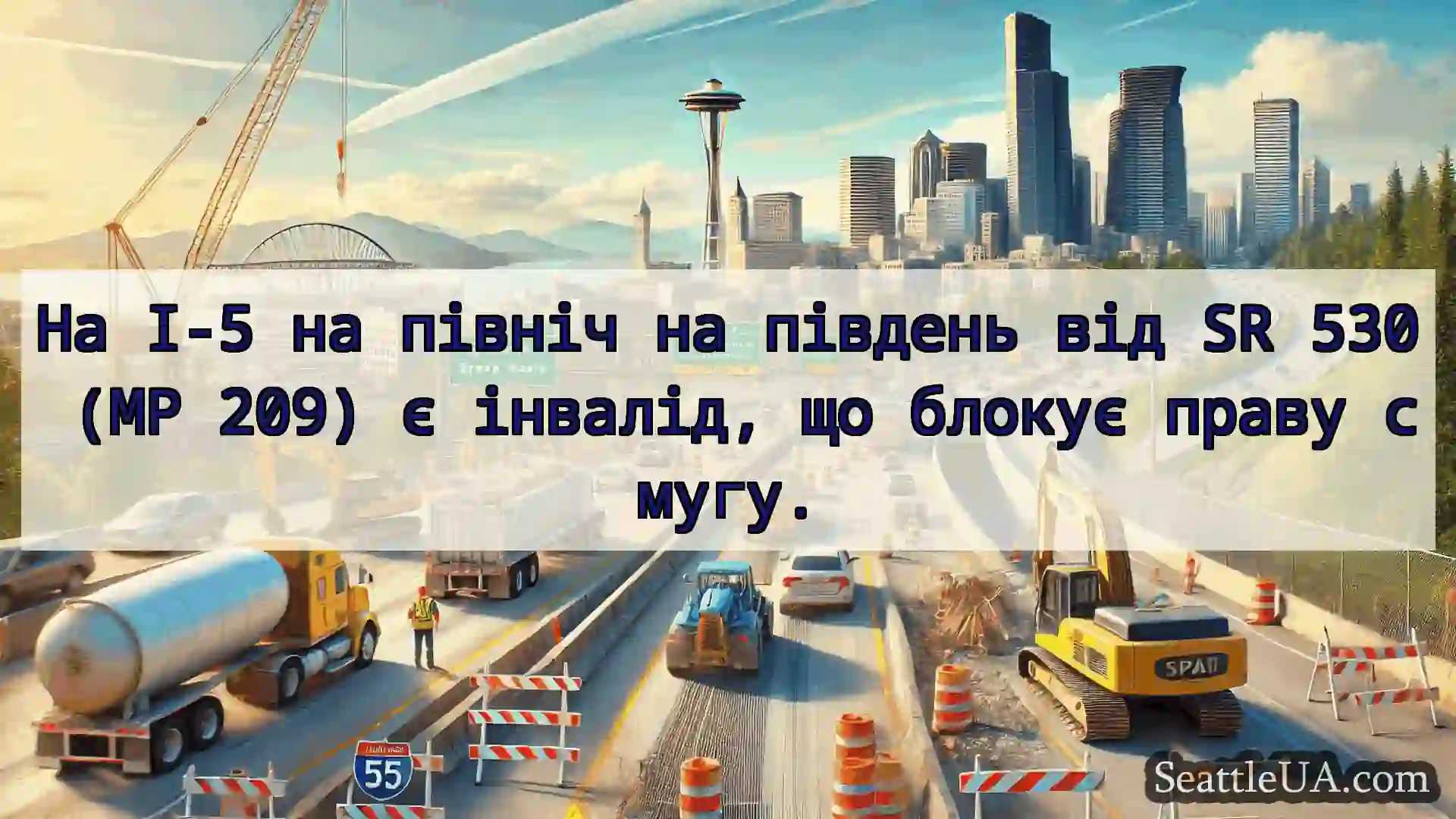 Транспортні новини Сіетла На I-5 на північ на південь від SR