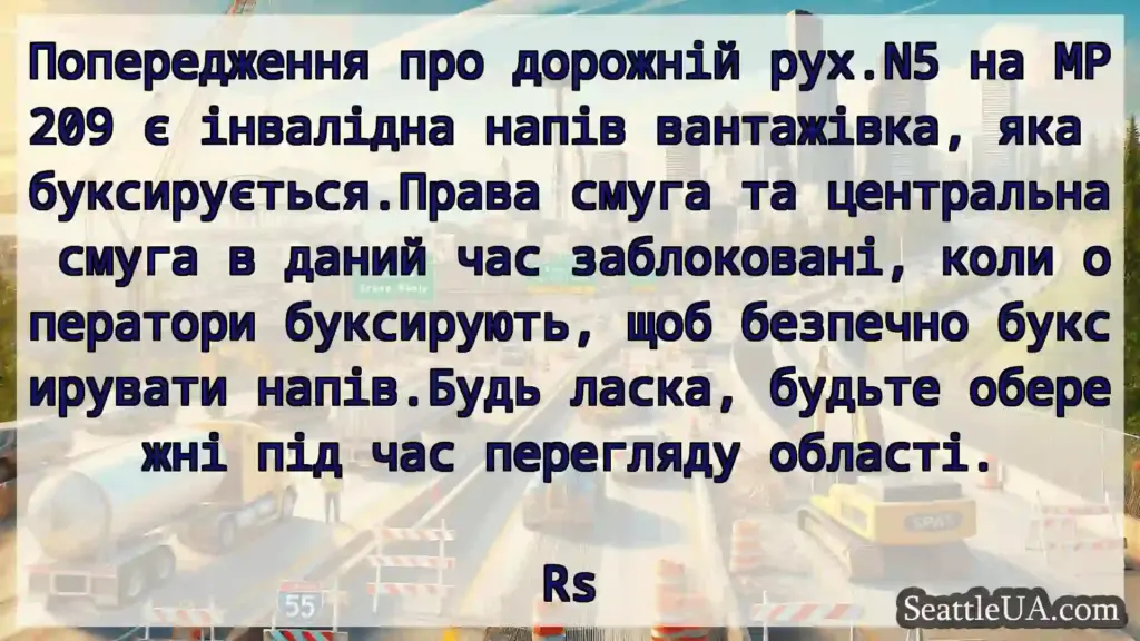 Транспортні новини Сіетла Попередження про дорожній рух.N5