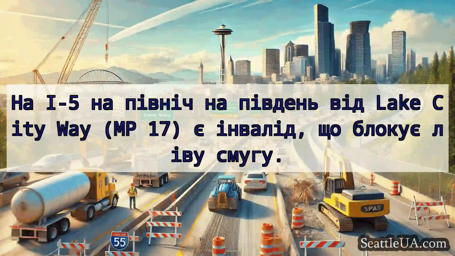 Транспортні новини Сіетла На I-5 на північ на південь від